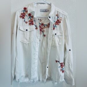 Nordstrom Billy T White Embroidered Top